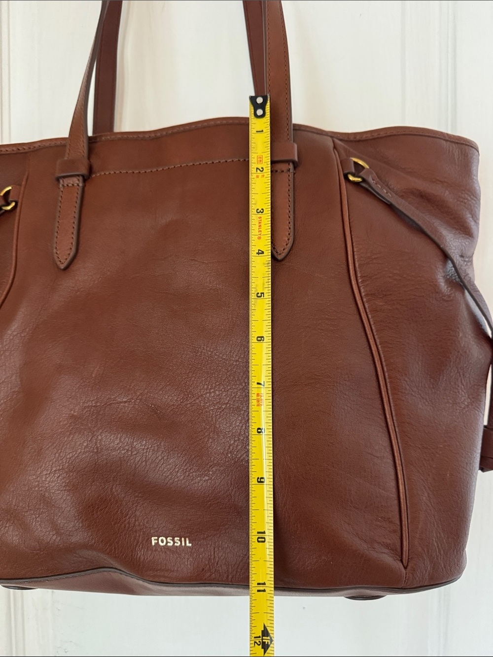 Fossil Chestnut Brown Leather Tote - Picture 3 of 14